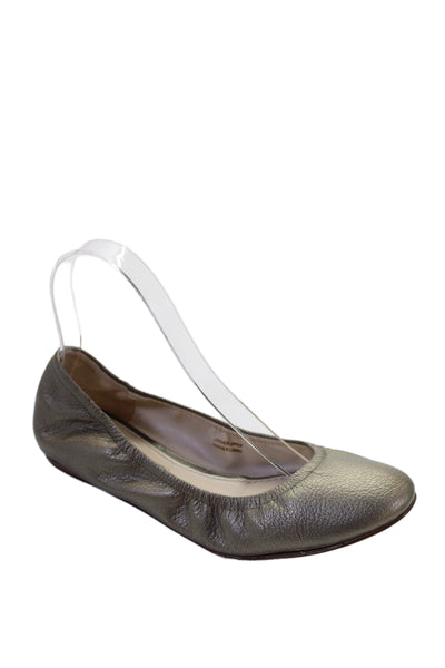 Vera Wang Lavender Label  Lillian Scrrunched Ballet Flats Gold Size 7