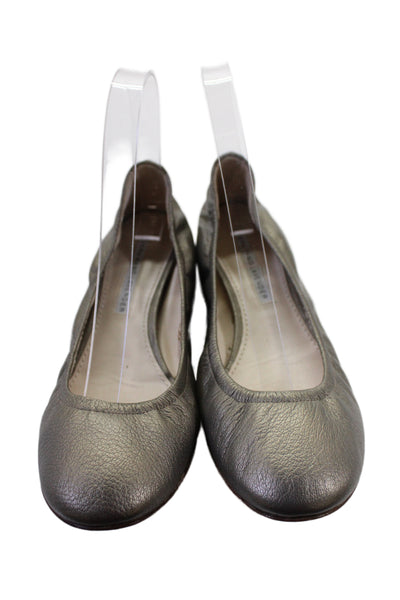 Vera Wang Lavender Label  Lillian Scrrunched Ballet Flats Gold Size 7