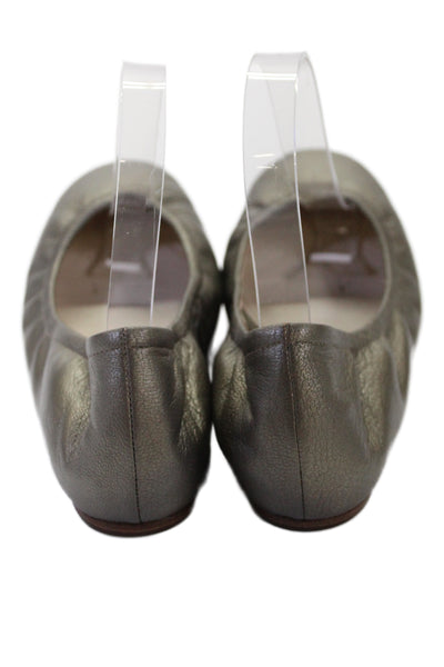 Vera Wang Lavender Label  Lillian Scrrunched Ballet Flats Gold Size 7