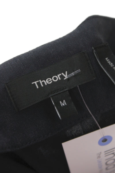 Theory Womens Black Short Sleeve Shift Dress Mini Size M