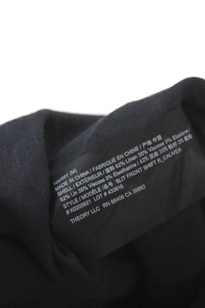 Theory Womens Black Short Sleeve Shift Dress Mini Size M