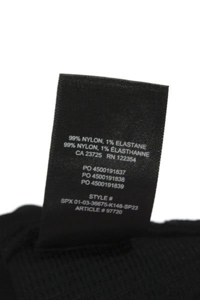 Babaton Women Cropped Tank Sleeveless Black Crew Neck 99% Nylon Size M