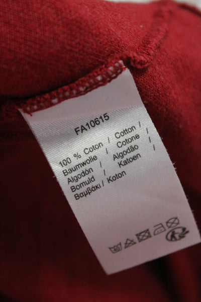 Lacoste Womens Red Cupro Short Sleeve Collared Polo Size XS