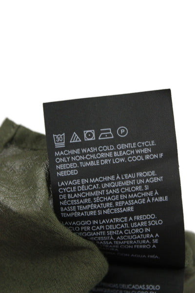 Club Monaco Women Basic Button-Up Green Collared Long Sleeve Lace Size S