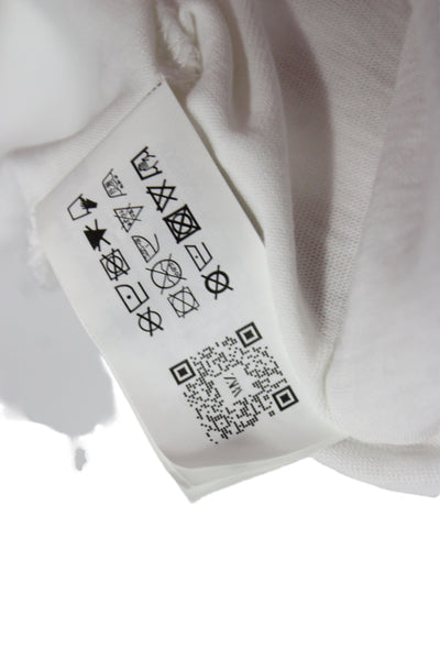 Zara Women Basic T-Shirt White Crew Neck Short Sleeve Polyester Size M