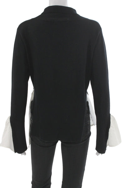 Avantlook Unisex Pullover Sweater Black Mock Neck Long Sleeve Size M