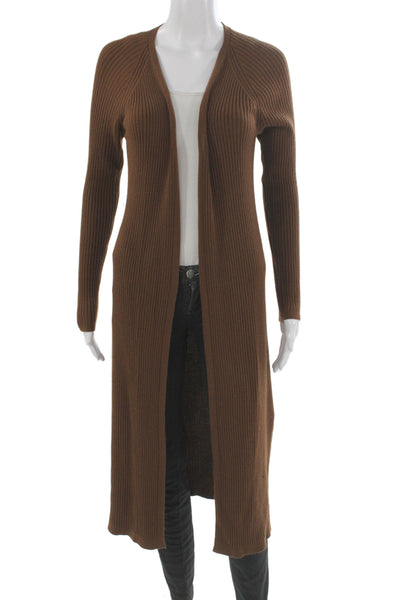 Theory Unisex Brown Merino Wool Long Sleeve Cardigan Sweater Size S