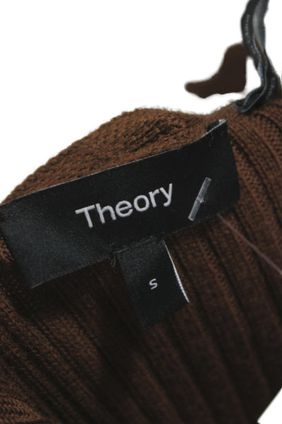 Theory Unisex Brown Merino Wool Long Sleeve Cardigan Sweater Size S