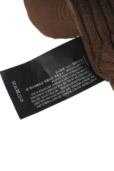 Theory Unisex Brown Merino Wool Long Sleeve Cardigan Sweater Size S
