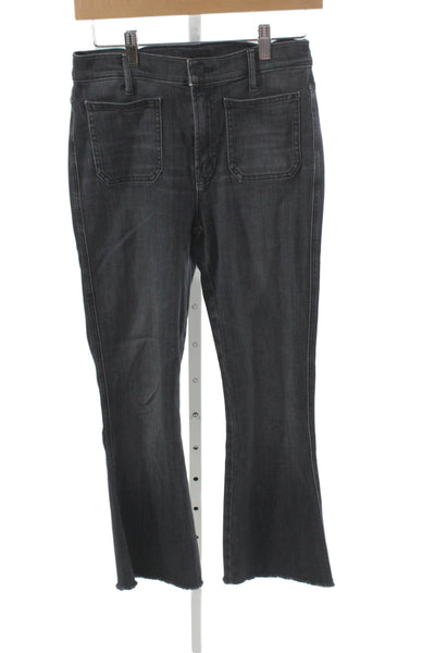 Mother Womens Cropped Straight Dark Gray High Rise Jeans Size 27
