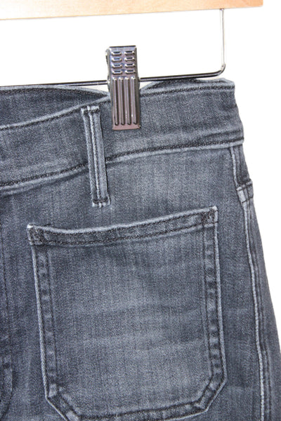 Mother Womens Cropped Straight Dark Gray High Rise Jeans Size 27