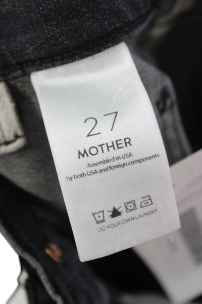 Mother Womens Cropped Straight Dark Gray High Rise Jeans Size 27
