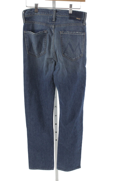 Mother Superior Unisex Straight Jeans Dark Blue High Rise 98% Cotton Size 28