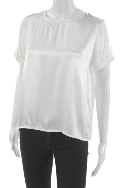 Nation LTD Womens Basic White Crew Neck Short Sleeve T-Shirt Size M