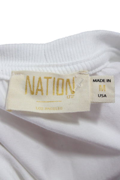 Nation LTD Womens Basic White Crew Neck Short Sleeve T-Shirt Size M