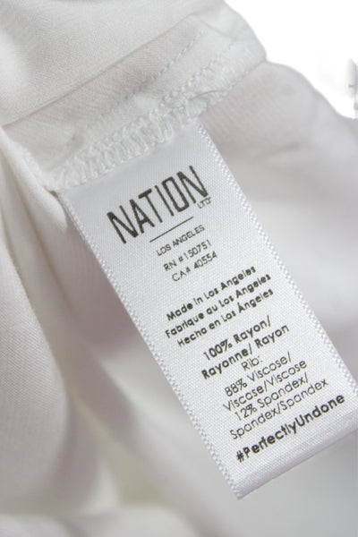 Nation LTD Womens Basic White Crew Neck Short Sleeve T-Shirt Size M