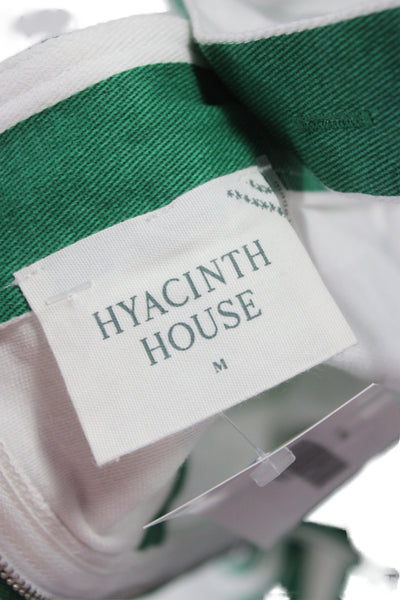 Hyacinth House Women Green Striped Tank Sundress Square Neck Midcalf Size M