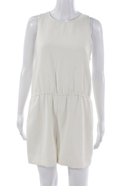 Wilfred Women White Sleeveless Jumpsuit Round Neck Polyester Size M