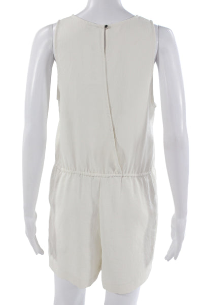 Wilfred Women White Sleeveless Jumpsuit Round Neck Polyester Size M