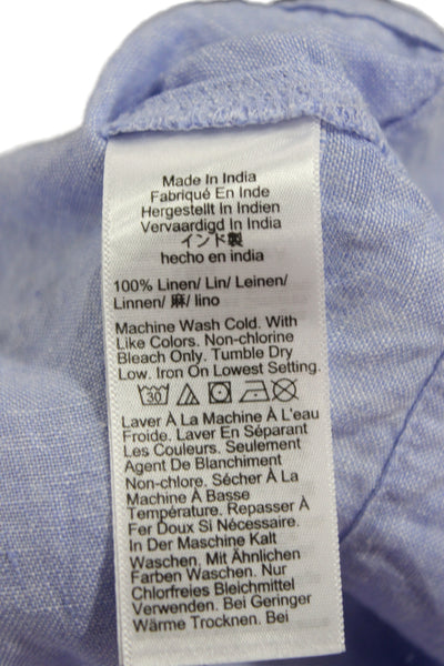J Crew Women Shift Tank Dress Light Blue Linen Sleeveless Round Neck Size M