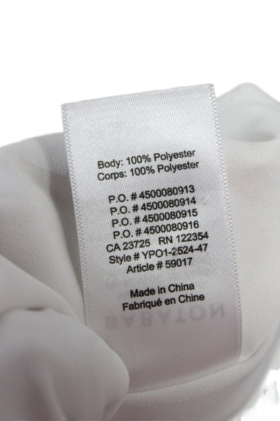 Babaton Womens Basic V-Neck Silk Blend Short Sleeve Blouse White Size M