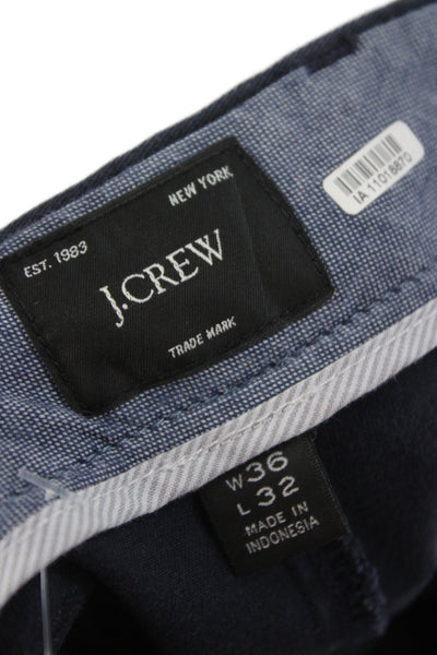J Crew Mens Chino Pants Dark Blue Button 97% Cotton Size 36