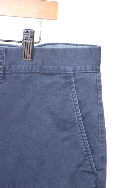 J Crew Mens Chino Pants Dark Blue Button 97% Cotton Size 36
