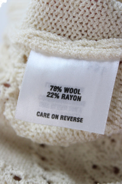 St. John Sport Unisex Beige Sweater Vest Wool Blend Sleeveless Crew Neck Size L
