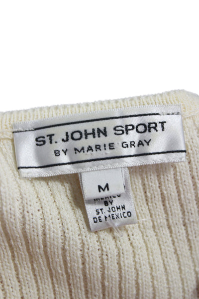 St. John Sport By Marie Gray Women Sleeveless Beige Tank Size M