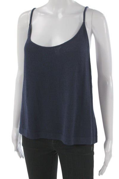 St. John Womens Basic Camisole Dark Blue Cotton Polyester Round Neck Size XL
