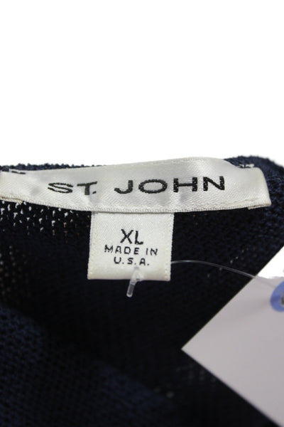 St. John Womens Basic Camisole Dark Blue Cotton Polyester Round Neck Size XL