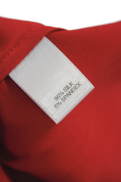 St. John Womens Red Silk Sleeveless Tank Round Neck Classic Size XL