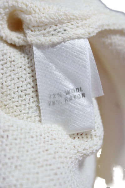St. John Caviar Women Basic Sleeveless Tank Beige Wool Rayon Size L