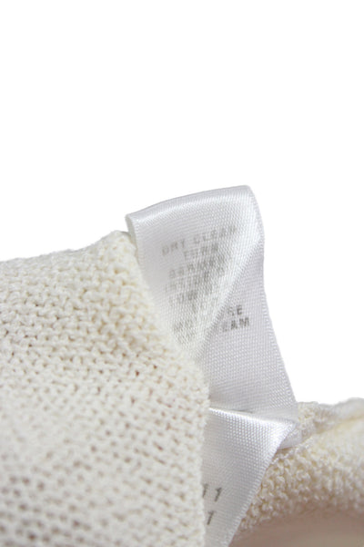 St. John Caviar Women Basic Sleeveless Tank Beige Wool Rayon Size L
