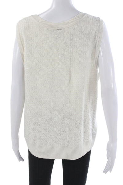 St. John Sport Unisex White Sleeveless Sweater Vest Round Neck Size XL