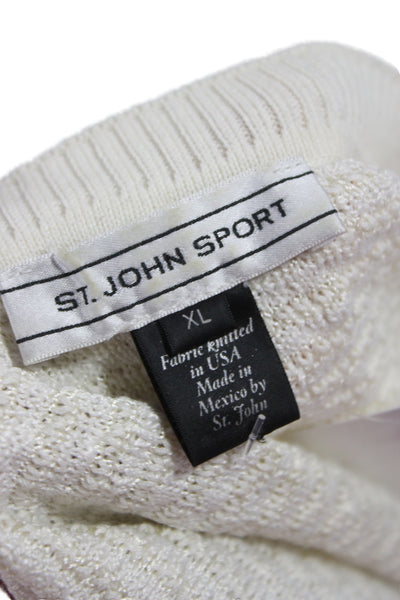 St. John Sport Unisex White Sleeveless Sweater Vest Round Neck Size XL