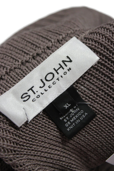 St. John Collection Unisex Sleeveless Turtleneck Vest Brown Wool Rayon Size XL