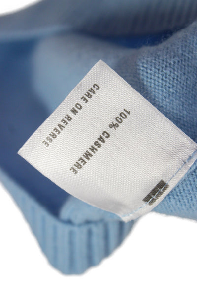 St. John Cashmere Unisex Light Blue Sweater Vest 100% Cashmere Sleeveless Size L