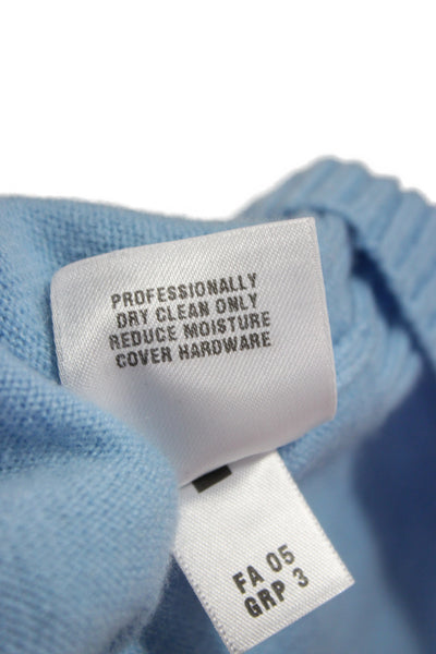 St. John Cashmere Unisex Light Blue Sweater Vest 100% Cashmere Sleeveless Size L