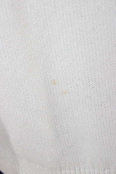St. John Basics Women Basic Cotton Sleeveless Tank Round Neck White Size M