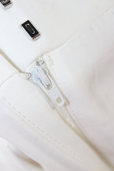 MNG Womens Dress Pants White Hook & Eye Size 6
