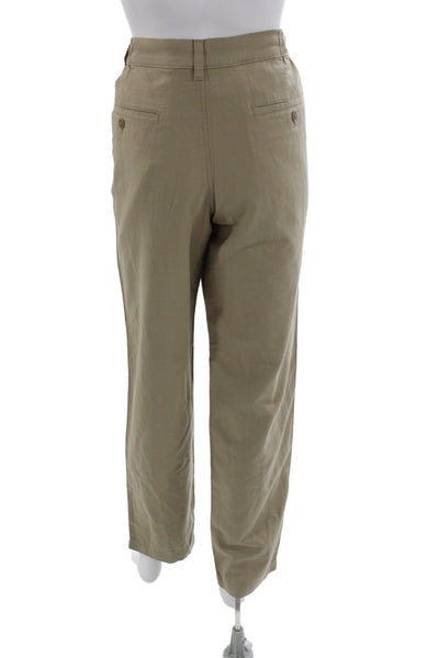 Uniqlo Mens Chino Khakis Beige Button Cotton Nylon Spandex Size M