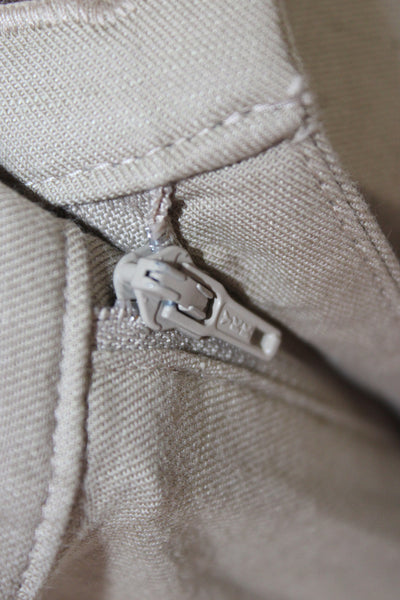 Uniqlo Mens Chino Khakis Beige Button Cotton Nylon Spandex Size M