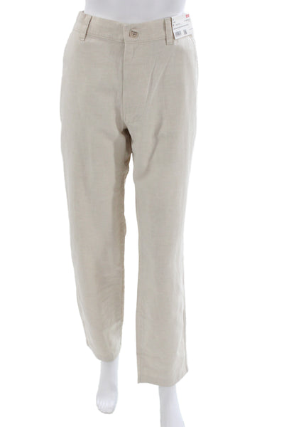 Uniqlo Mens Beige Chinos Cotton Linen Spandex Size M