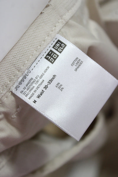 Uniqlo Mens Beige Chinos Cotton Linen Spandex Size M