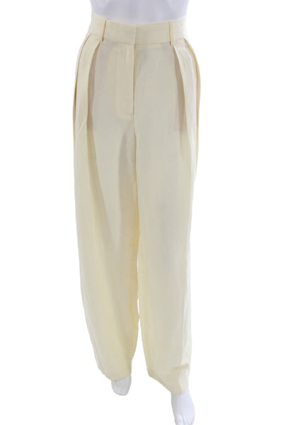 MNG Unisex Beige Cotton Linen Dress Pants Zip Inseam 33 Size 6