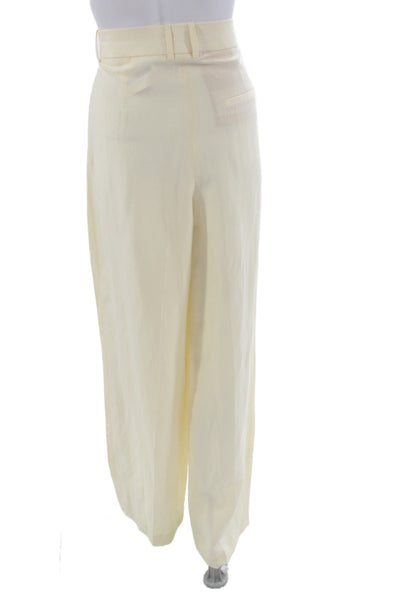 MNG Unisex Beige Cotton Linen Dress Pants Zip Inseam 33 Size 6