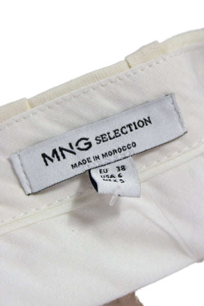 MNG Unisex Beige Cotton Linen Dress Pants Zip Inseam 33 Size 6
