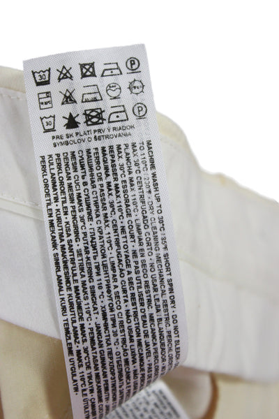 MNG Unisex Beige Cotton Linen Dress Pants Zip Inseam 33 Size 6