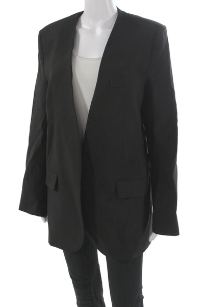 MNG Mens Classic Black Viscose Lyocell Button Blazer Long Sleeve Size M